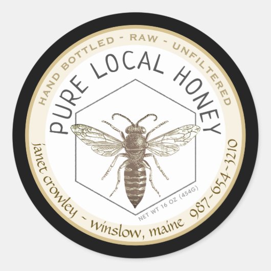 Honigbienen-Honigbienensiegel Runder Aufkleber (Vorderseite)