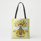 Honigbienen-Hummel-Bienenkönigin-Honig Stripes Tasche (Vorderseite)