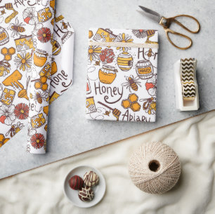 Honigbienen Imkerei Blumen Geschenk Geschenkpapier