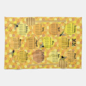 Honigbienen-Kalender 2026 Geschirrtuch (Horizontal)