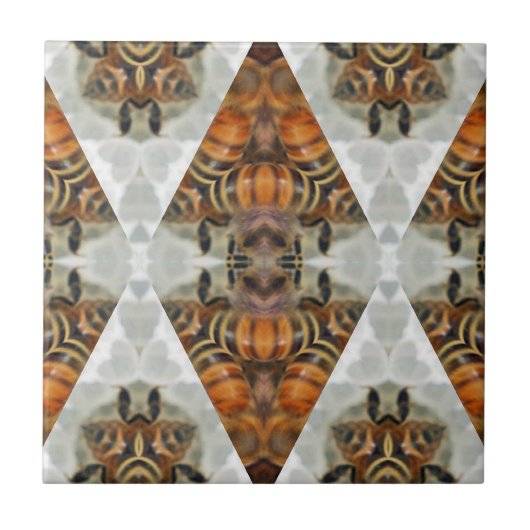 Honigbienen-Mandala Fliese (Vorderseite)