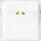 Honigbienen mit Heart Round Sticker (Tasche)