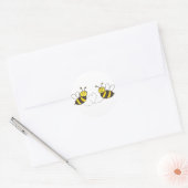 Honigbienen mit Heart Round Sticker (Umschlag)