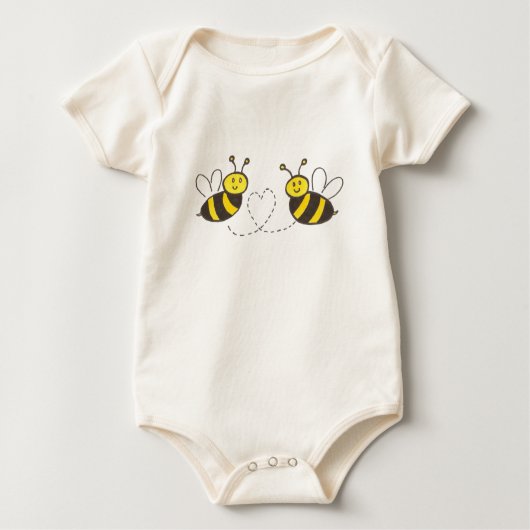 Honigbienen mit Herz Baby Strampler (Vorderseite)