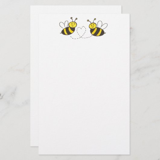 Honigbienen mit Herz Briefpapier (Vorne/Hinten)