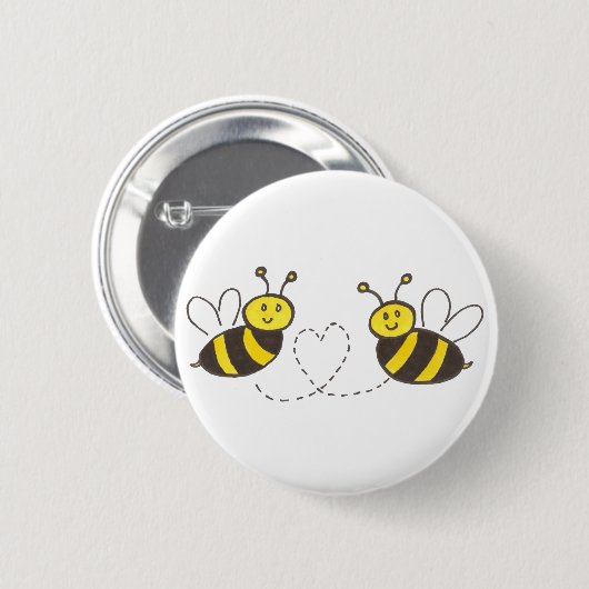 Honigbienen mit Herz Button (Vorne & Hinten)