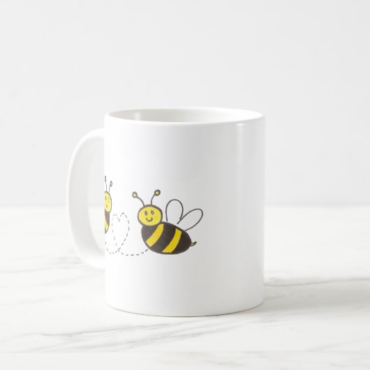 Honigbienen mit Herz Kaffeetasse (Vorderseite Links)