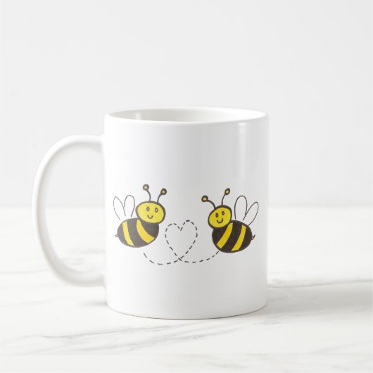 Honigbienen mit Herz Kaffeetasse (Links)