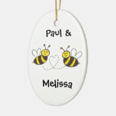 Honigbienen mit Herz Keramikornament (Links)