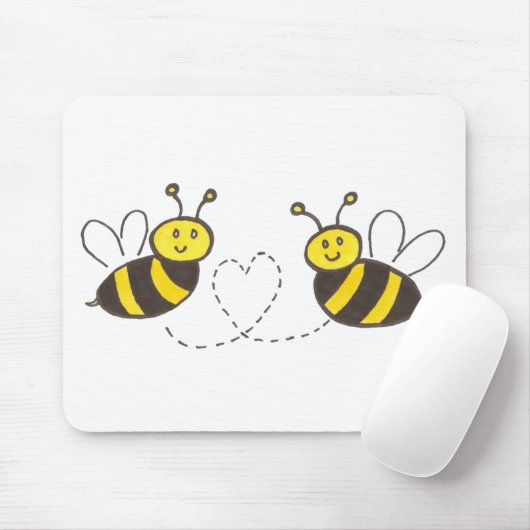 Honigbienen mit Herz Mousepad (Mit Mouse)