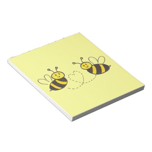 Honigbienen mit Herz Notizblock (angewinkelt)