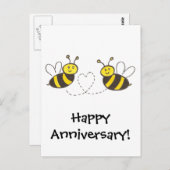 Honigbienen mit Herz Postkarte (Vorne/Hinten)