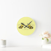 Honigbienen mit Herz Runde Wanduhr (Zuhause)