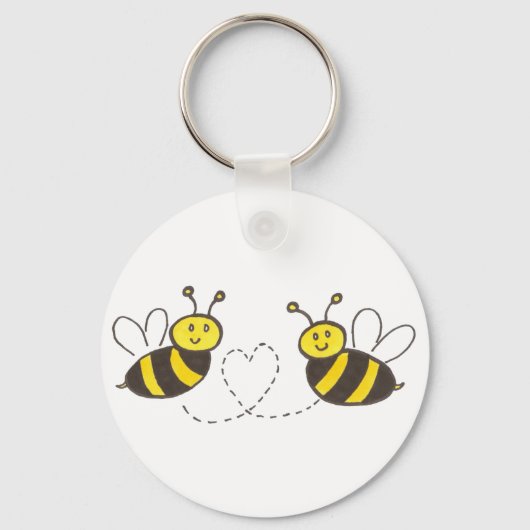 Honigbienen mit Herz Schlüsselanhänger (Vorderseite)