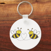 Honigbienen mit Herz Schlüsselanhänger (Vorderseite)