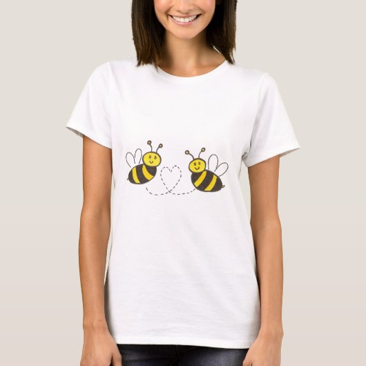 Honigbienen mit Herz T-Shirt (Vorderseite)