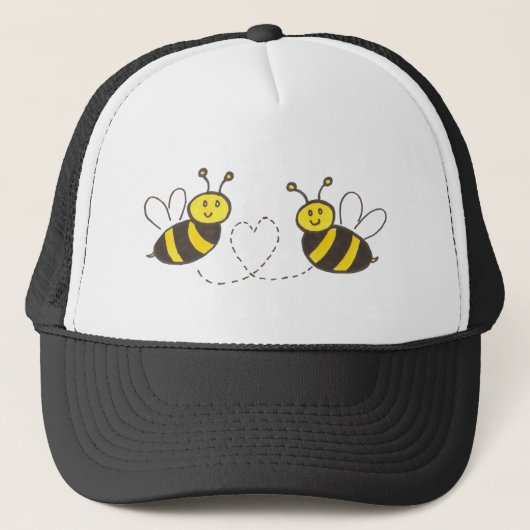 Honigbienen mit Herz Truckerkappe (Vorderseite)