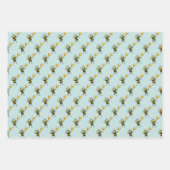 Honigbienen mit Herz- und Wabenmuster Geschenkpapier Set (Vorderseite 3)