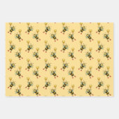 Honigbienen mit Herz- und Wabenmuster Geschenkpapier Set (Vorderseite)