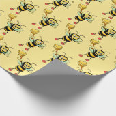 Honigbienen mit Herzmuster Geschenkpapier (Ecke)