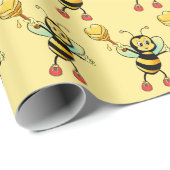 Honigbienen mit Herzmuster Geschenkpapier (Rolleneckpunkt)