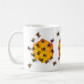Honigbienen mit orangegelbem Hexagon zeichnend Kun Kaffeetasse (Links)