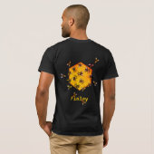 Honigbienen mit orangegelbem Hexagon zeichnend Kun T-Shirt (Schwarz voll)