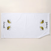 Honigbienen mit personalisiertem Namen für Hummeln Strandtuch (Vorderseite)