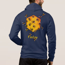 Honigbienen ・ Orange und Navy blau ・ Individuelle  Hoodie