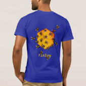 Honigbienen ・ Orange und Royal Blue ・ Individuelle T-Shirt (Rückseite)