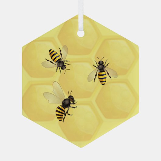 Honigbienen Ornament Aus Glas (Rückseite)