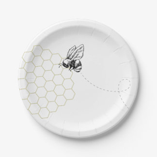 Honigbienen-Party Pappteller