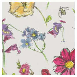 Honigbienen Pflanze Aquarellfarben Blume Stoff