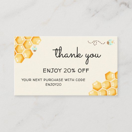 Honigbienen Rabattkarte (Vorderseite)