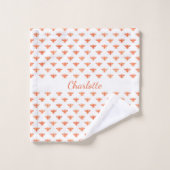 Honigbienen Rose Gold-Monogramm-Skript Badhandtuch Set (Waschlappen)