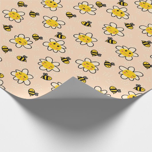 Honigbienen! Schleifpapier Geschenkpapier (Ecke)