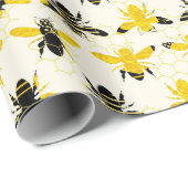 Honigbienen! Schleifpapier Geschenkpapier (Rolleneckpunkt)