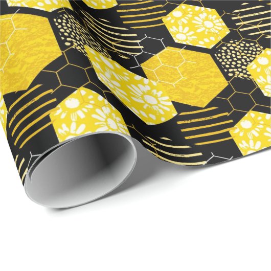 Honigbienen! Schleifpapier Geschenkpapier (Rolleneckpunkt)