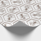 Honigbienen! Schleifpapier Geschenkpapier (Ecke)