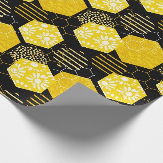 Honigbienen! Schleifpapier Geschenkpapier (Ecke)