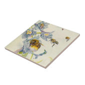 Honigbienen u. Winden-Blumen hübsche Fliese (Seite)