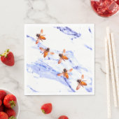Honigbienen und blauer Marmor Serviette (Beispiel)