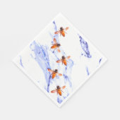 Honigbienen und blauer Marmor Serviette (Ecke)