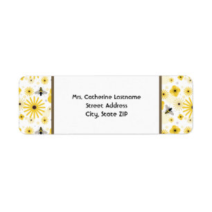 Honigbienen und Blume-Adressetikett