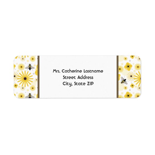 Honigbienen und Blume-Adressetikett (Vorne)