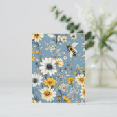 Honigbienen und Blume Feiertagskarte (Stehend Vorderseite)