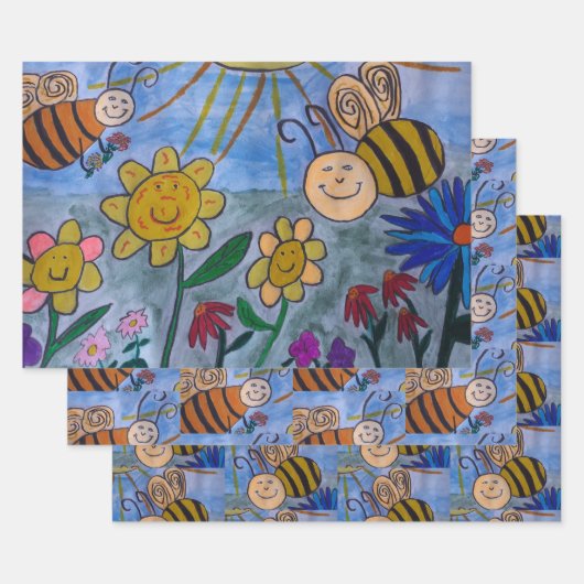 Honigbienen und Blume Geschenkpapier Set (Set)