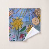 Honigbienen und Blume Handtuch Set (Waschlappen)