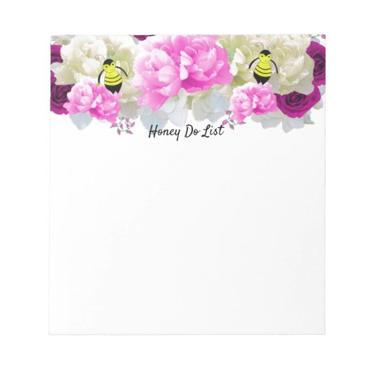 Honigbienen und Blume Honey Do List Notepad Notizblock (Vorderseite)