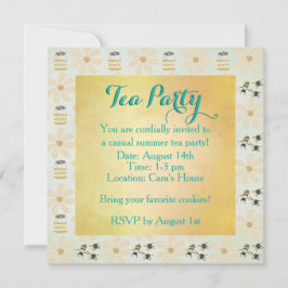 Honigbienen und Blume Tee Party Einladungen